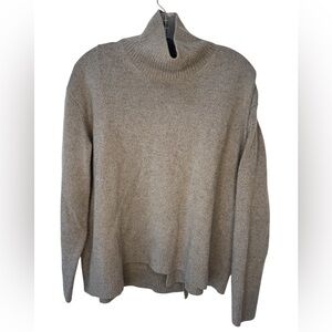 Lanvin Collection 100% Cashmere Turtleneck Sweater Gray 90